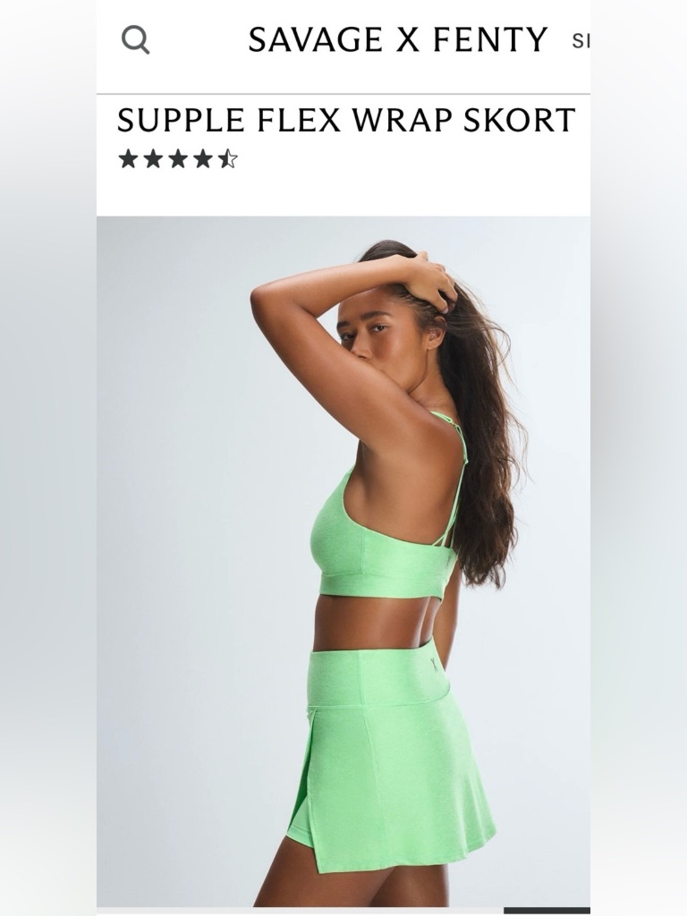 Savage X Fenty Wrap Skort in lime Green